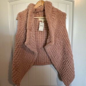 Bagatelle Faux Fur Pink Textured Vest size medium NWT